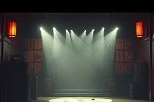 《半页手稿》封面，桌面上摊开的手写稿纸与钢笔